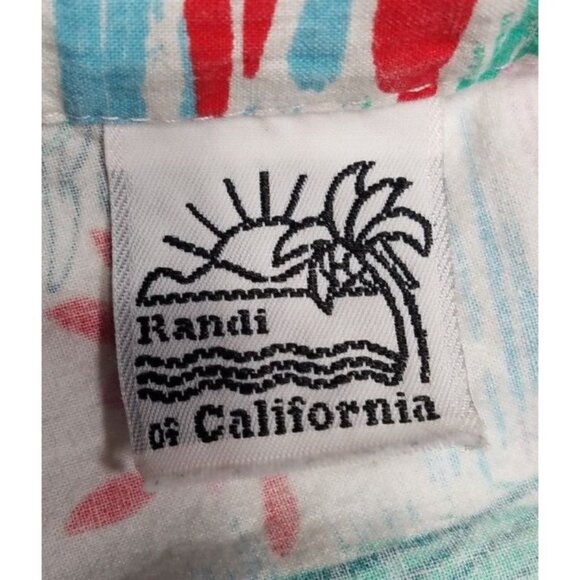 Randi of California Short Sleeve Button Up Hawaiian Shirt Blouse Women's Large - Picture 3 of 9